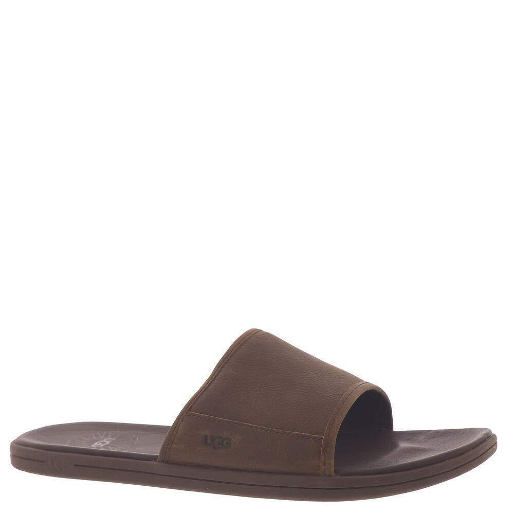 UGG MEN'S SEASIDE SLIDE SANDAL, LUGGAGE LEATHER, 9